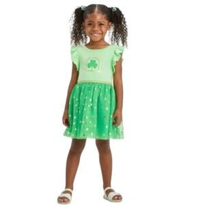 Cat & Jack Baby Girl Tulle Dress 12M Green Shamrock St. Patrick’s Day NWT